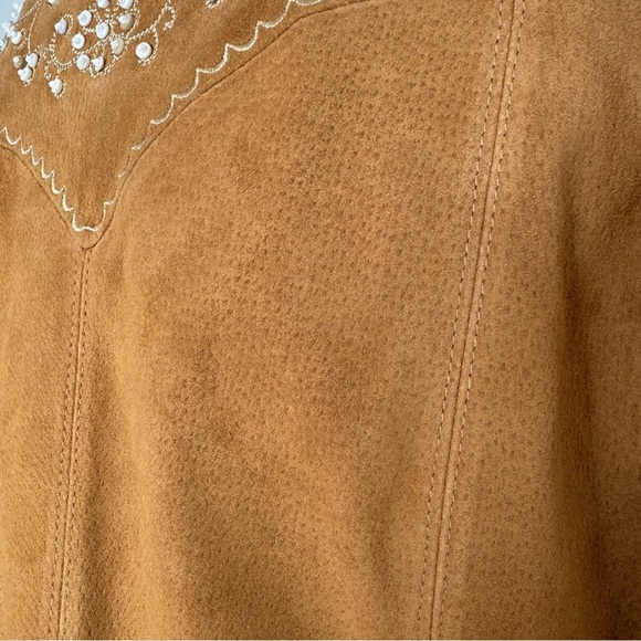 Cripple Creek Western Suede Leather Beaded Blazer Jacket Size Small - Picture 11 of 16